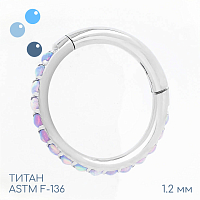Кольцо-кликер Twilight с опалом 38 1.2 мм (16 G)